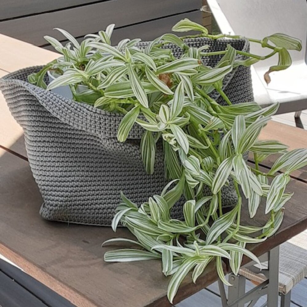 Grey Malleable Wicker Basket